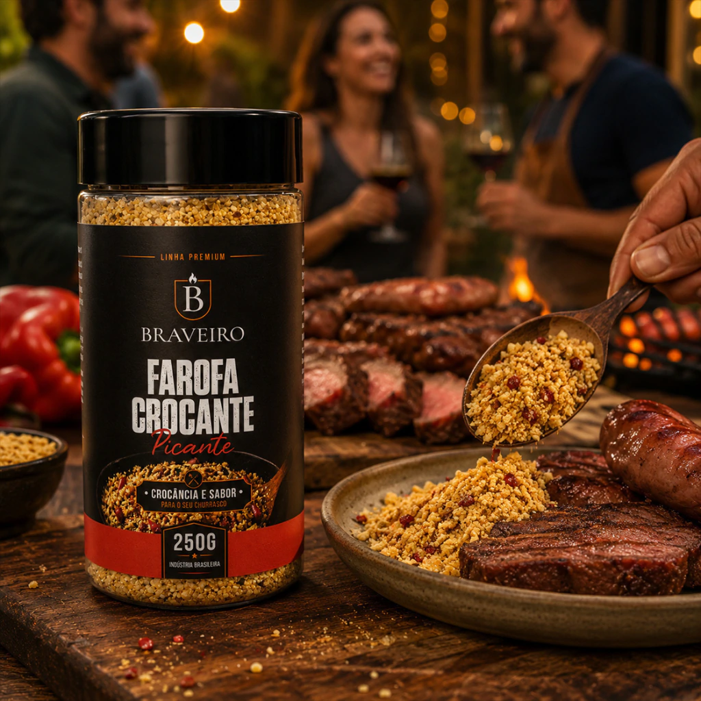 Braveiro · Embalagens — Farofa crocante · Picante