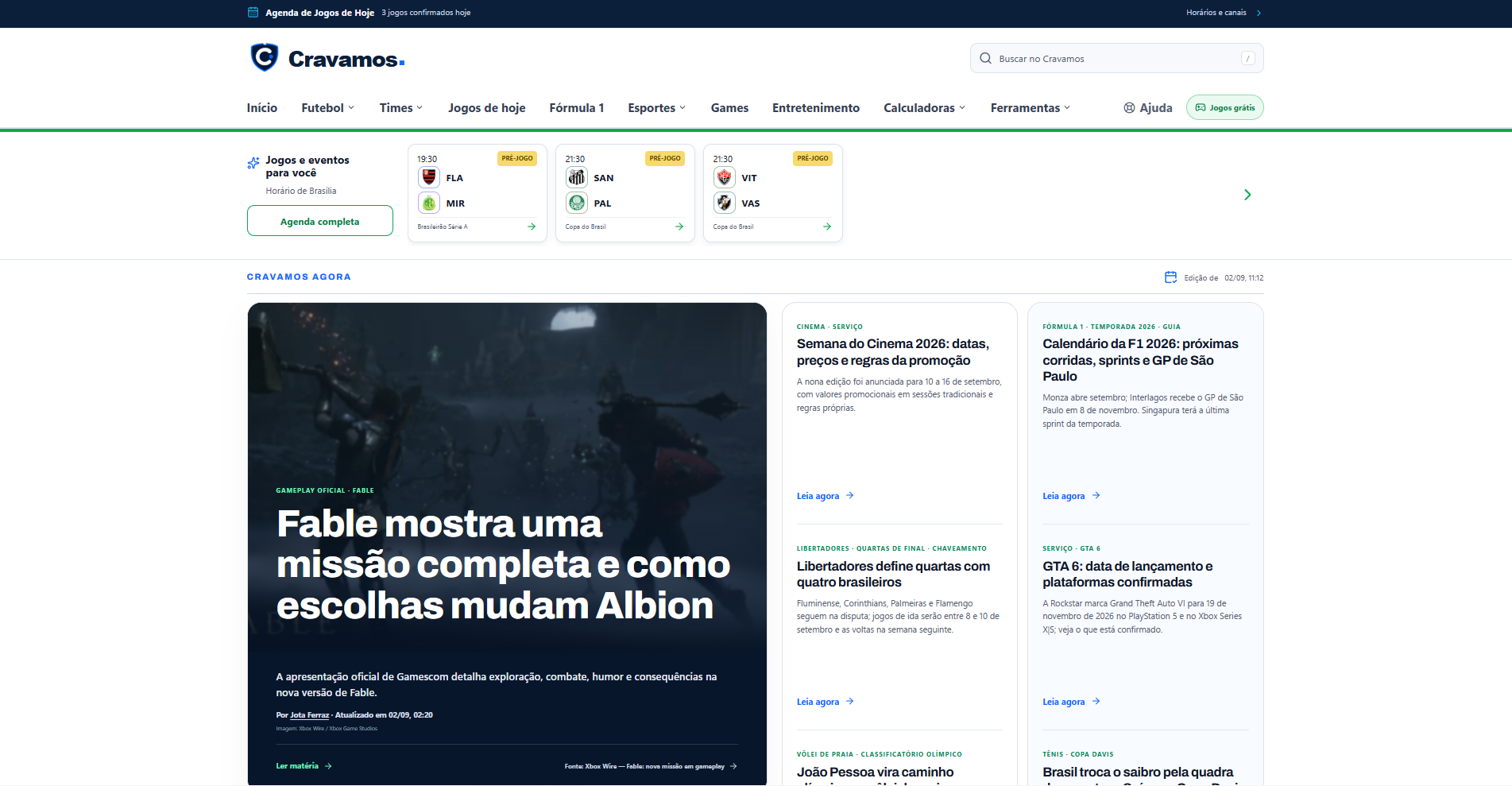 Portal Cravamos — Portal no desktop