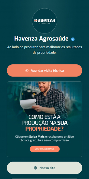 Página de links — Havenza Agrosaúde