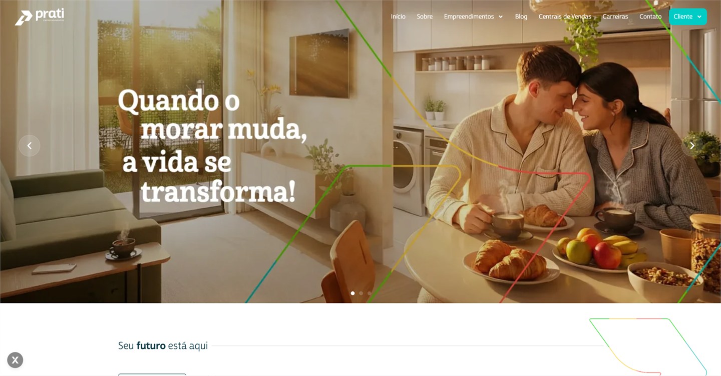 Prati Empreendimentos — Experiência desktop